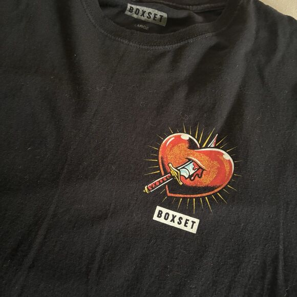 Boxset Mens Black Tee Shirt Large "Bless Your Heart" Graphic Cherub Angel Biker - Picture 7 of 11